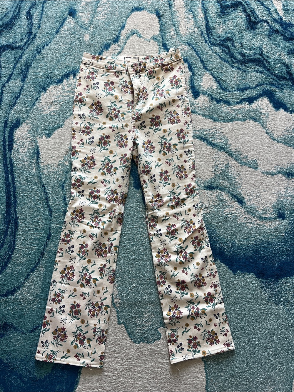 We The Free Cream Floral High-Rise Pants Read caption!!